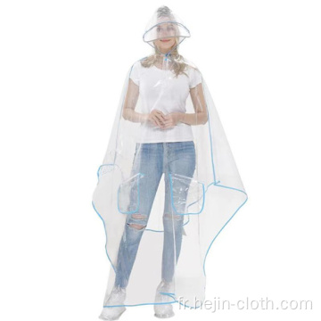 Eva Raincoat pour adultes Poncho de pluie réutilisable